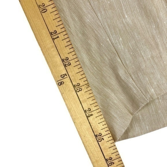 J. Jill Linen Pants Women 4X Tan Stretch Elastic Waistband Cropped Beach Coastal - Picture 10 of 12